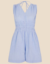 Ruched Halter Playsuit , Blue (LIGHT BLUE), large