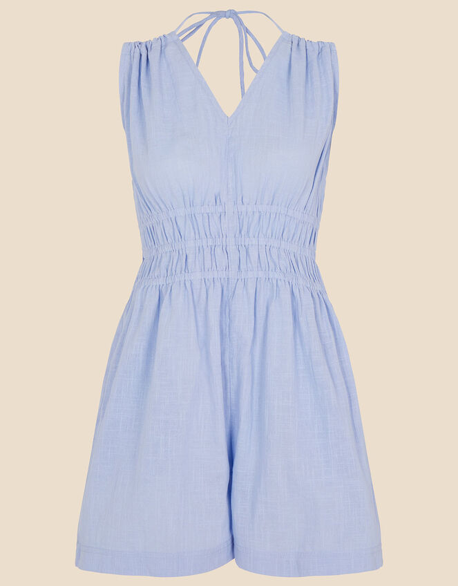 Ruched Halter Playsuit , Blue (LIGHT BLUE), large