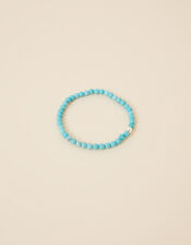 Sterling Silver Turquoise Beaded Bracelet, , large