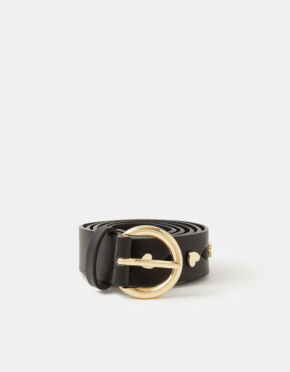 Heart Stud Belt, Black (BLACK), large