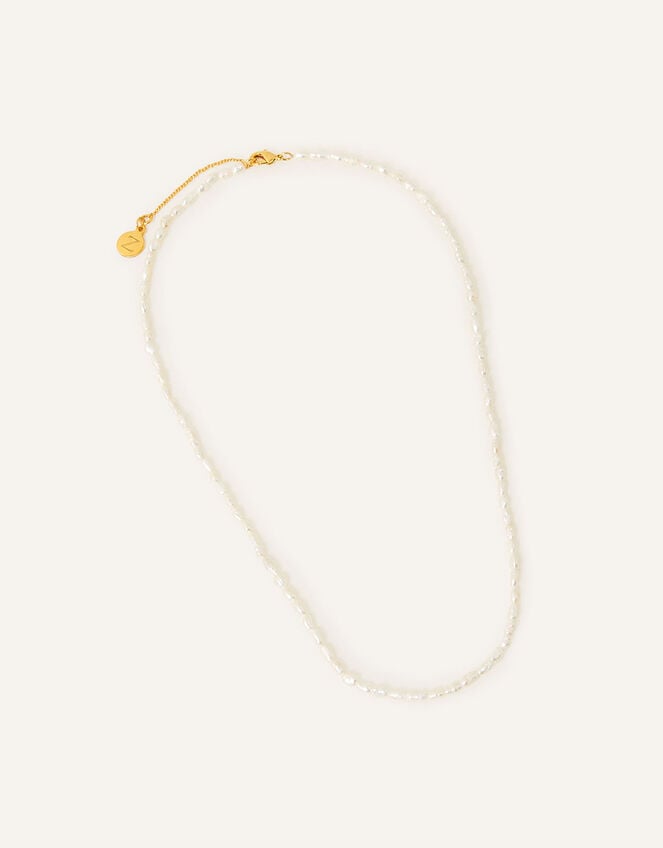 14ct Gold-Plated Seed Pearl Necklace, , large