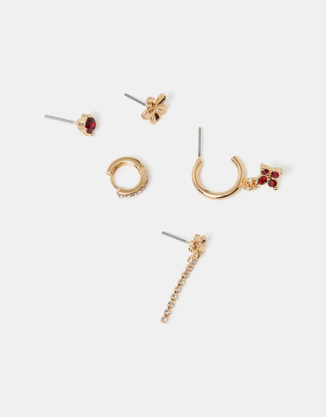 5-Pack Flower Stud & Hoop Earrings, , large