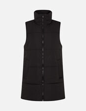 Long Puffer Gilet , Black (BLACK), large