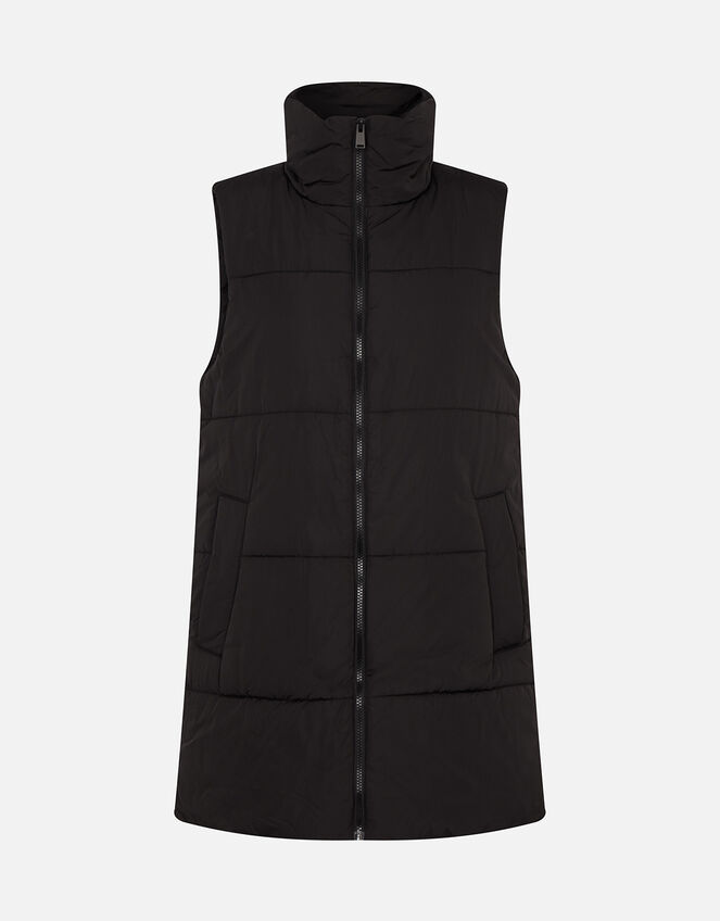 Long Puffer Gilet , Black (BLACK), large