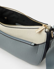 Colour Block Crossbody Bag, Blue (BLUE), large