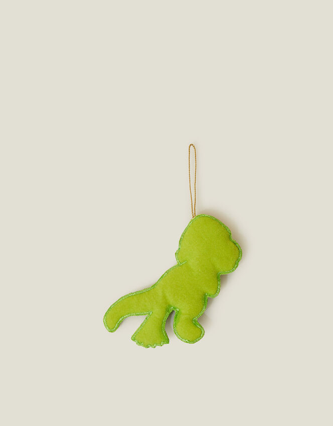 Santa Dinosaur Christmas Tree Decoration, Green (GREEN), large