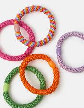 5-Pack Rainbow Cord Hair Bands, , large