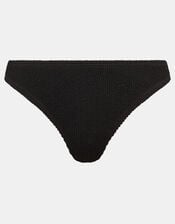 Crinkle Textured Bikini Bottoms , Black (BLACK), large