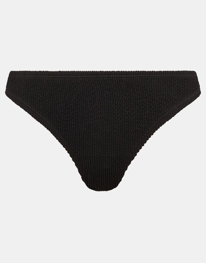 Crinkle Textured Bikini Bottoms , Black (BLACK), large