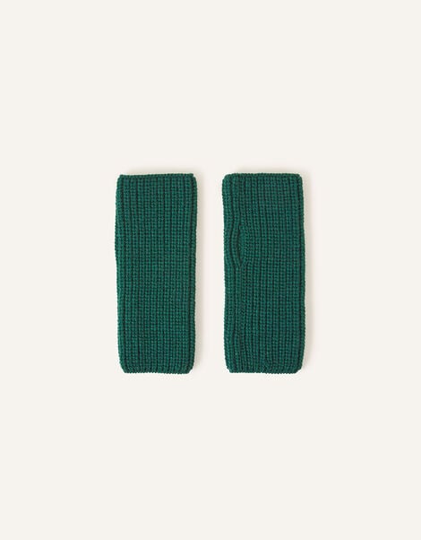 Ribbed Cut Off Gloves, Green (GREEN), large