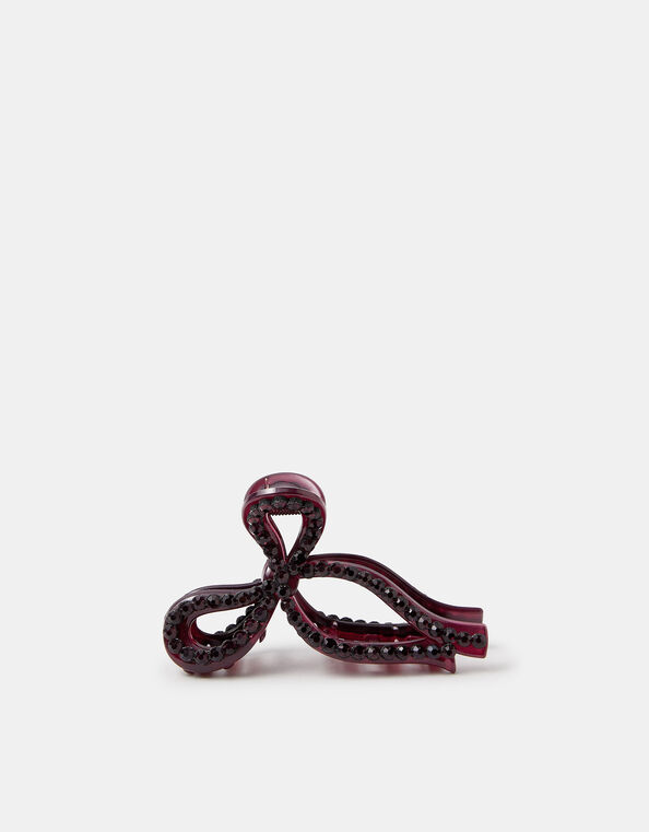 Gemstone Bow Claw Clip, , large