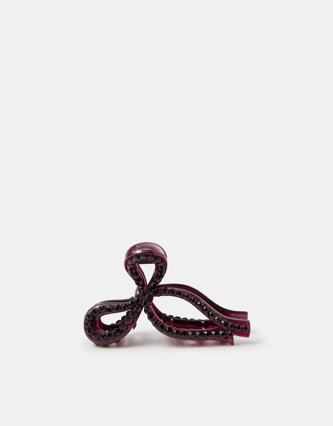 Gemstone Bow Claw Clip, , large