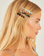 3-Pack Resin Heart Hair Clips, , large