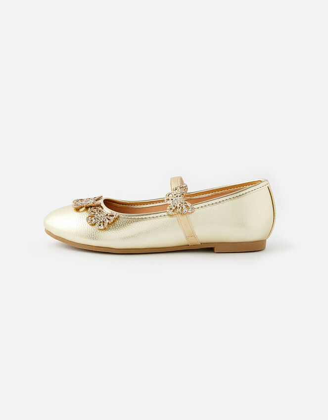 Butterfly Ballerina Flats, Gold (GOLD), large