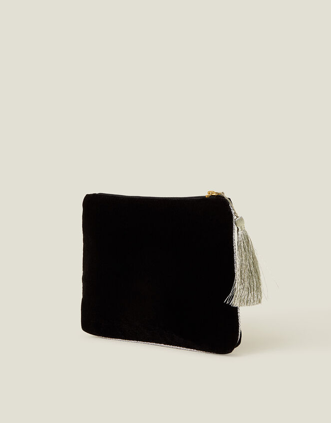 Velvet Embellished Cocktail Pouch, , large