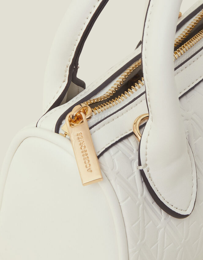 Mini Monogram Handheld Bag, White (WHITE), large