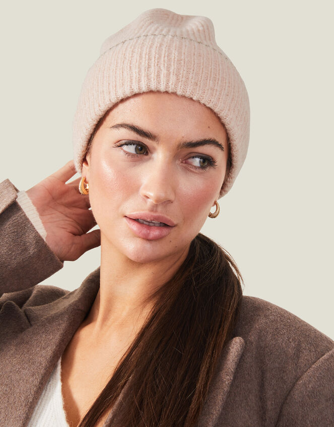 Sparkle Edge Beanie Hat, Pink (PINK), large