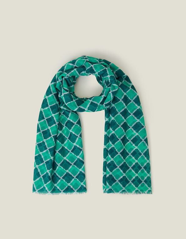 Lightweight Tile Print Scarf, , large