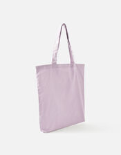 Printed Shopper Tote Bag, Purple (LILAC), large