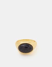 14ct Gold-Plated Stone Ridge Ring, Gold (GOLD), large