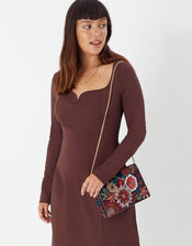 Willow Beaded Floral Clutch Bag, , large