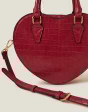 Faux Leather Heart Crossbody Bag, , large