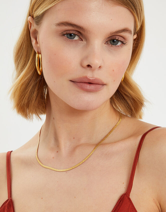 14ct Gold-Plated Omega Chain Necklace, , large