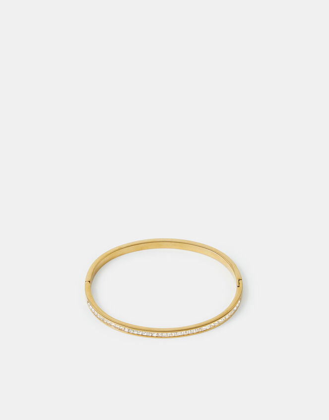Stainless Steel Pav&eacute; Bangle, , large