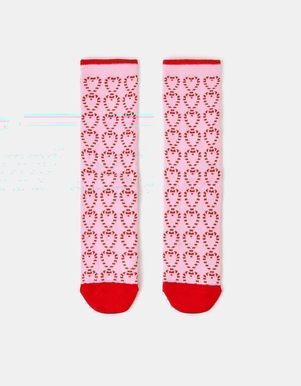 Candy Cane Heart Socks, , large