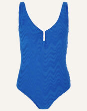 Textured Swimsuit, Blue (BLUE), large