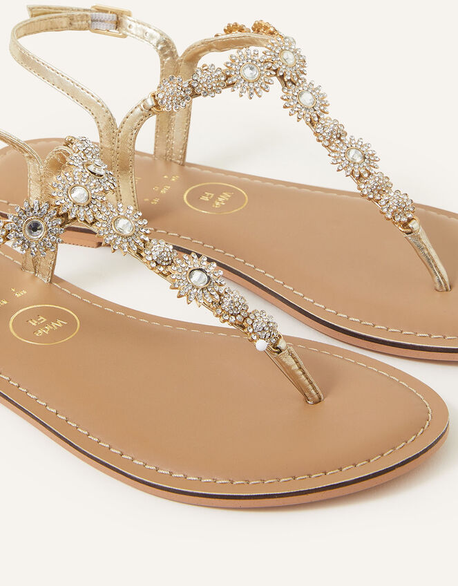 Rome Sparkle Wide Fit Sandals, White (CRYSTAL), large
