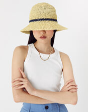 Stripe Natural Bucket Hat, Natural (NATURAL), large