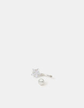 Platinum-Plated Surgical Steel Star Belly Bar, , large