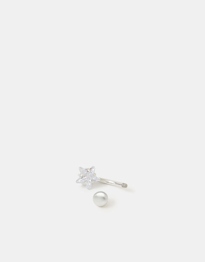 Platinum-Plated Surgical Steel Star Belly Bar, , large
