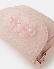 Girls Glitter Appliqu&eacute; Floral Bag, , large