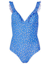 Shadow Floral Shaping Swimsuit, Blue (BLUE), large