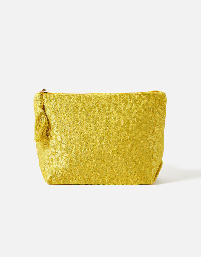 Embroidered Tonal  Leopard Wash Bag, , large