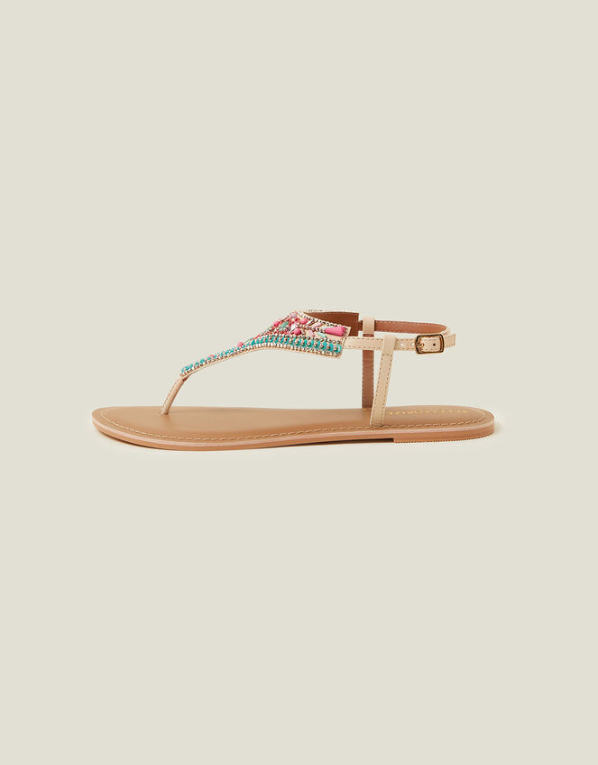 Beaded Mirror Sandals , PASTEL MULTI, large