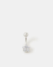 Platinum-Plated Surgical Steel Star Belly Bar, , large