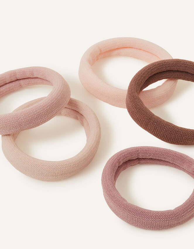 Thick Towelling Hair Bands 5 Pack, Multi (PASTEL-MULTI), large