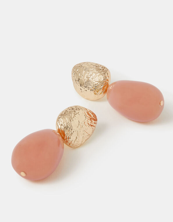 Molten Resin Stone Drop Earrings, , large