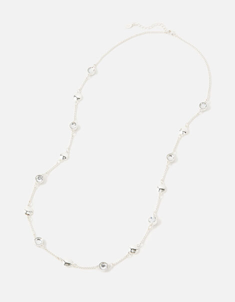 Berry Blush Gem Station Necklace White, White (CRYSTAL), large