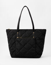 Tilly Quilted Tote Bag, Black (BLACK), large