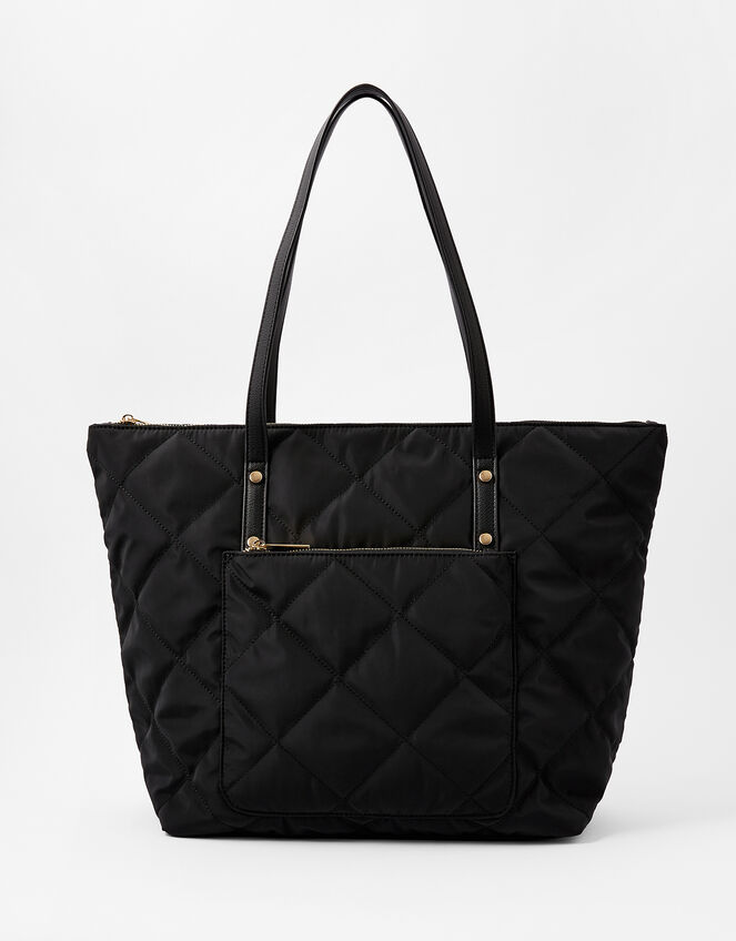 Tilly Quilted Tote Bag, Black (BLACK), large