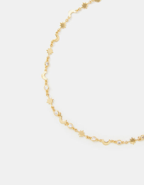 14ct Gold-Plated Celestial Choker Necklace, , large