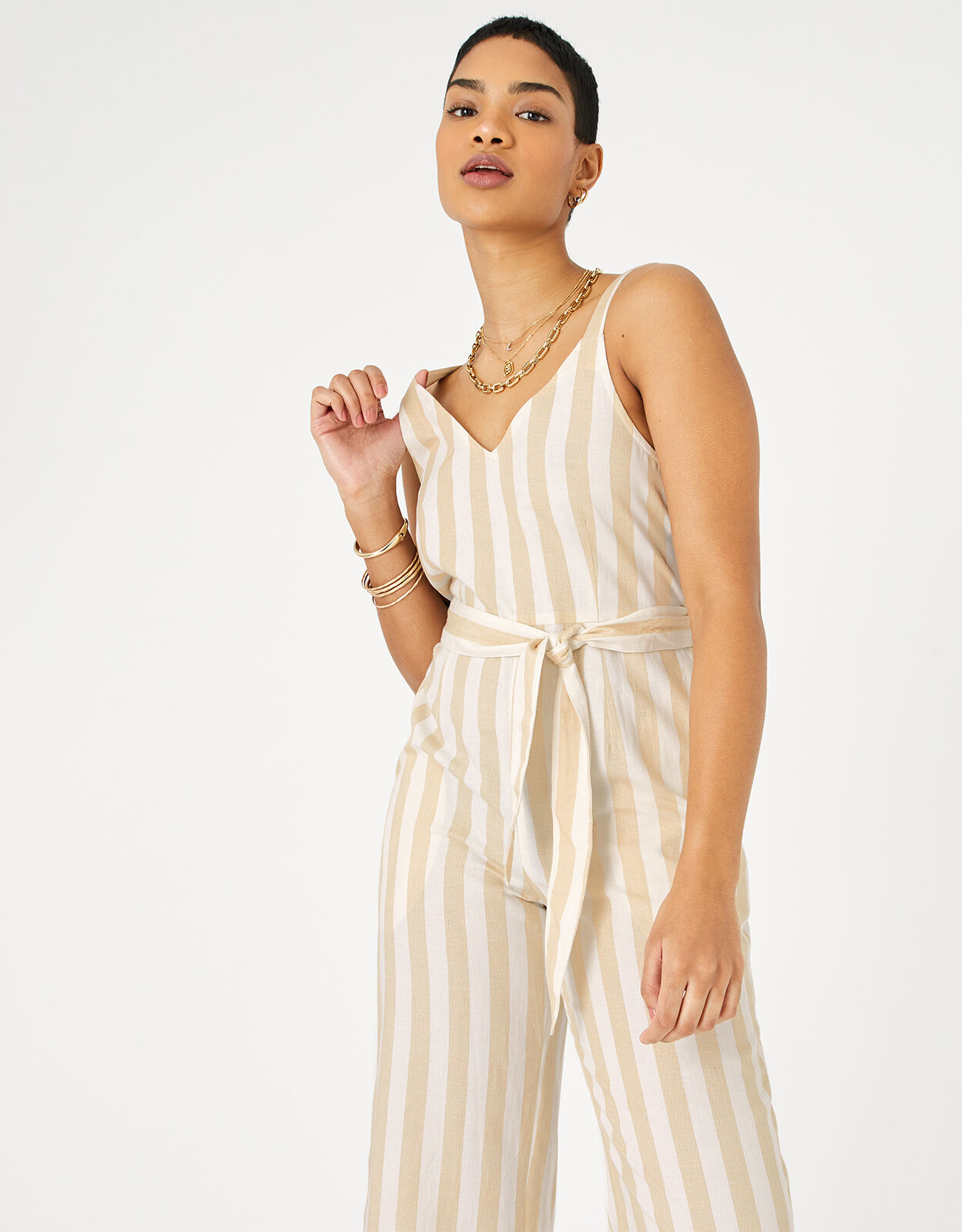 Stripe Belted Jumpsuit Cream Summer holiday jumpsuits