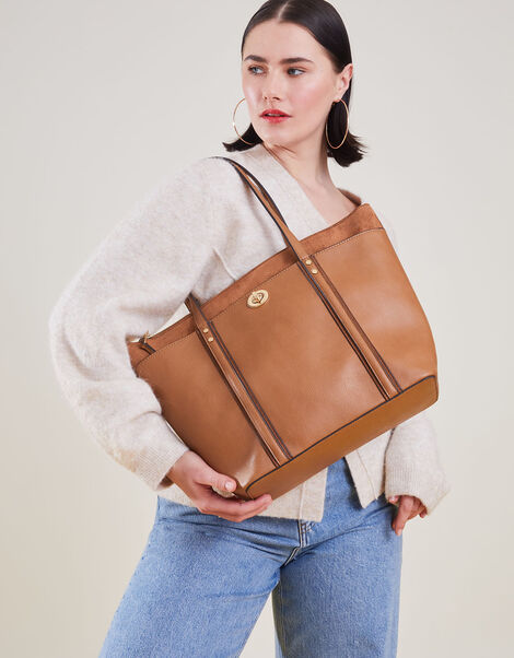 Maddox Tote Bag, Tan (TAN), large