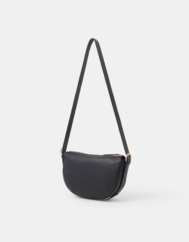 Woven Leather Crossbody Bag, , large