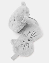Girls Cat Eye Mask & Travel Pillow Set, , large