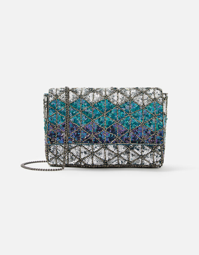 Sequin Diamond Clutch Bag, , large
